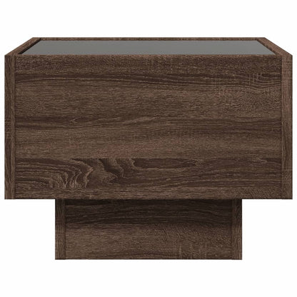vidaXL Bedside Table with Infinity LED Brown Oak 40x40x30 cm 6