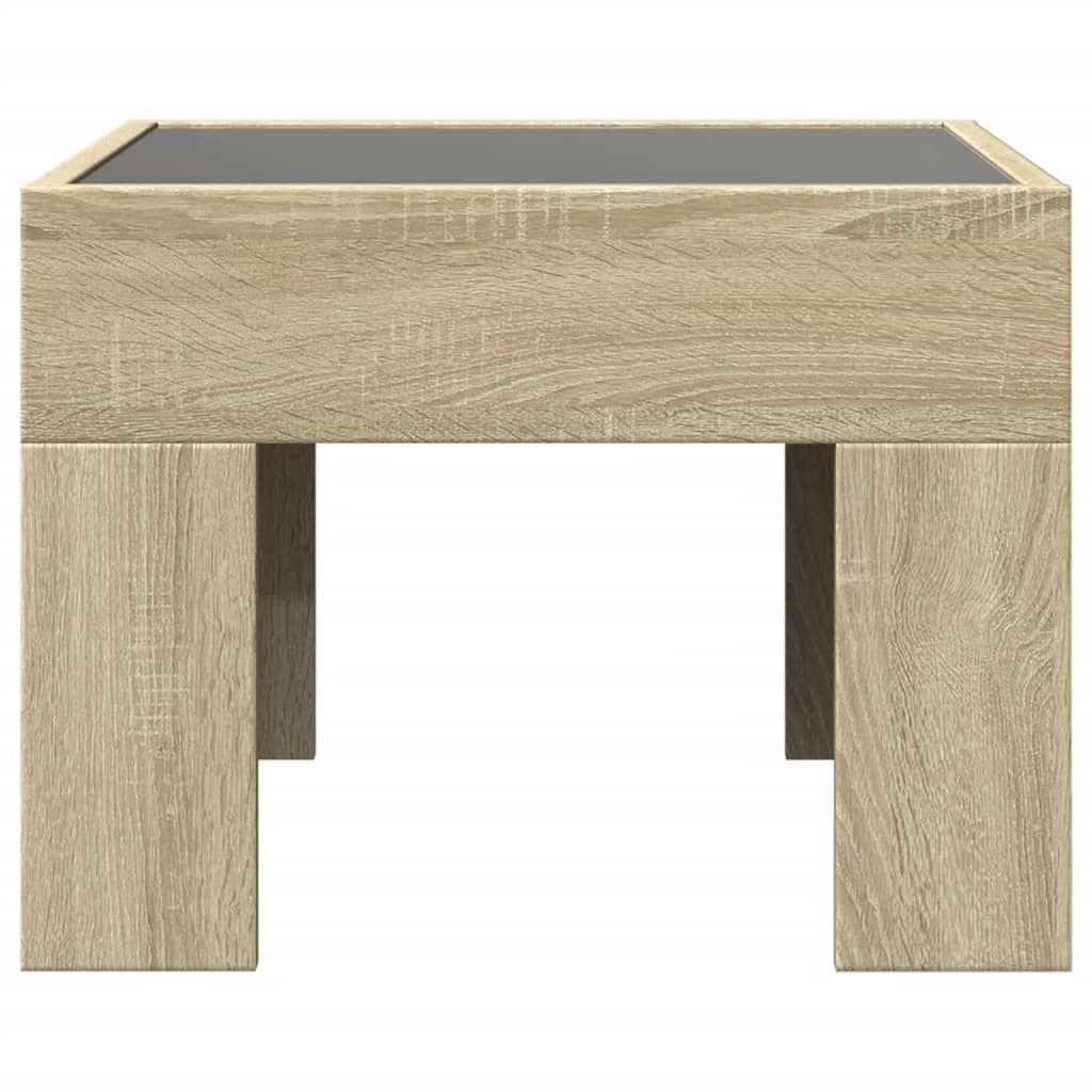 vidaXL Bedside Table with Infinity LED Sonoma Oak 40x40x30 cm 4