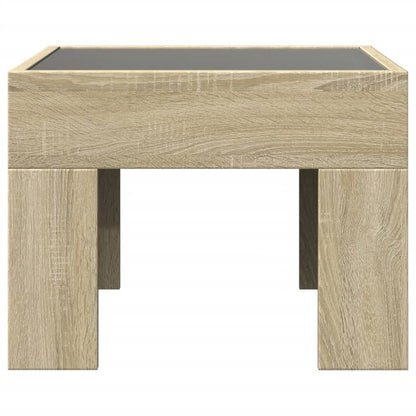 vidaXL Bedside Table with Infinity LED Sonoma Oak 40x40x30 cm 4