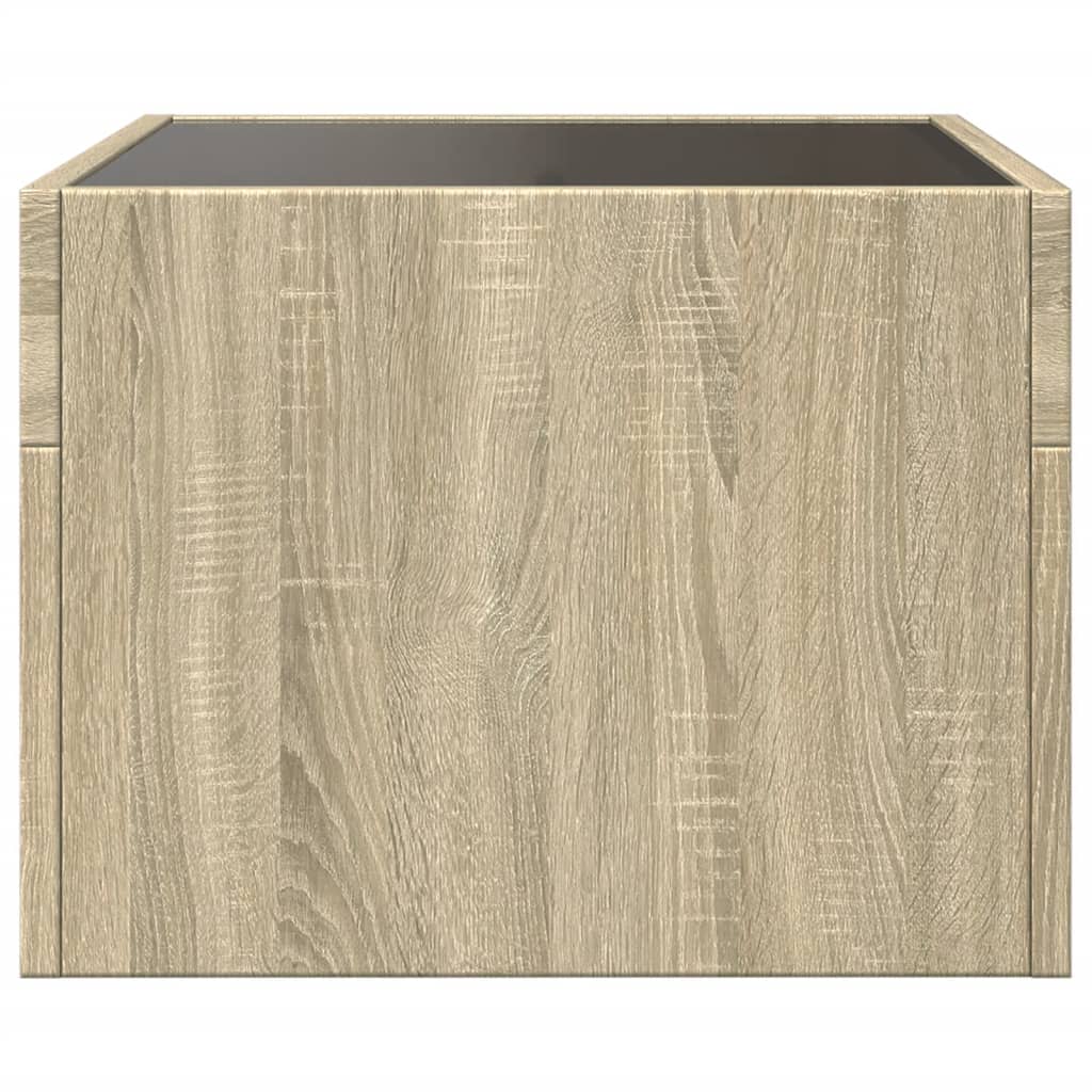 vidaXL Bedside Table with Infinity LED Sonoma Oak 40x40x30 cm 5