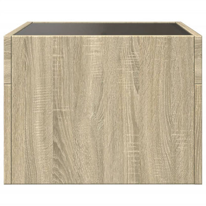 vidaXL Bedside Table with Infinity LED Sonoma Oak 40x40x30 cm 5