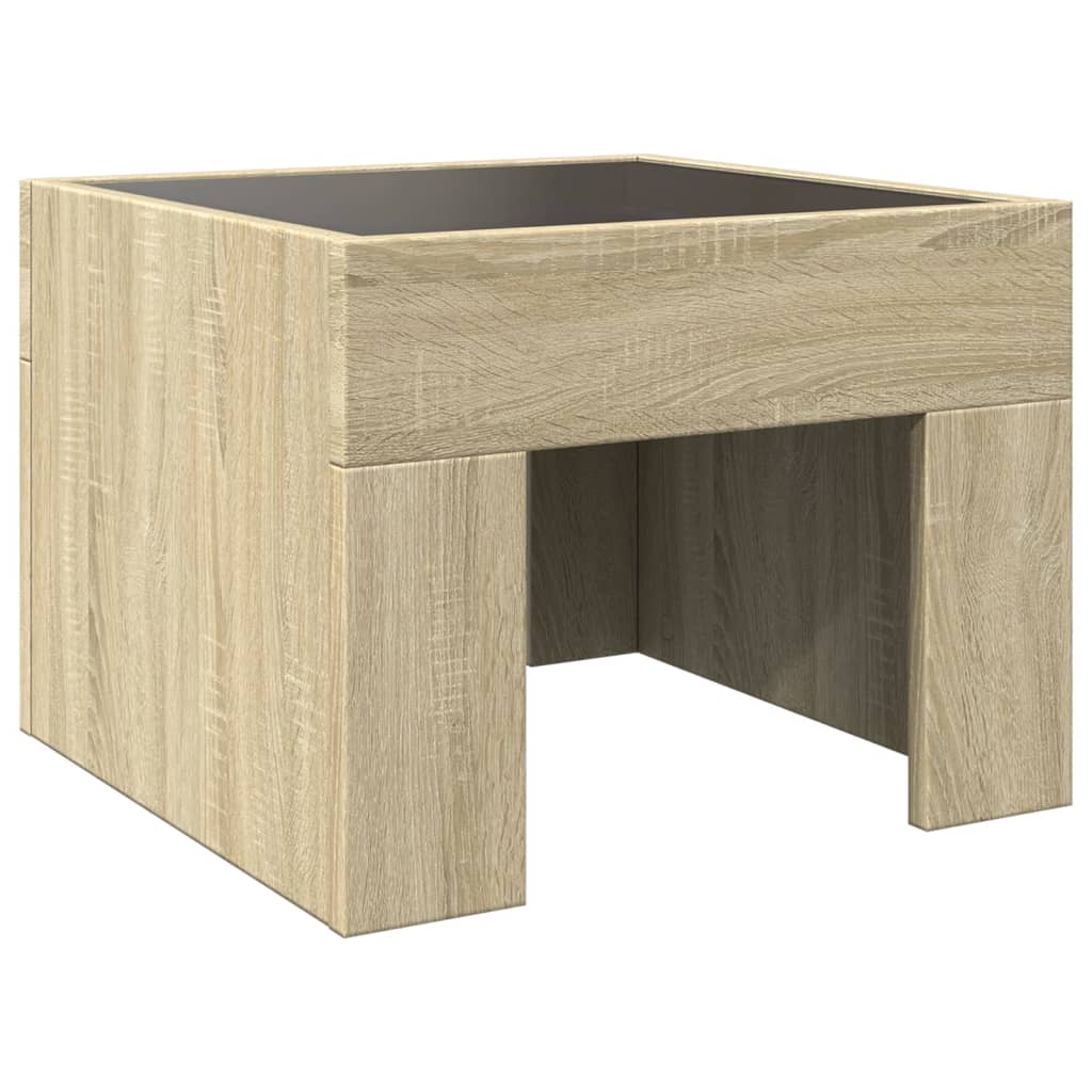 vidaXL Bedside Table with Infinity LED Sonoma Oak 40x40x30 cm 6