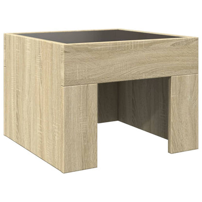 vidaXL Bedside Table with Infinity LED Sonoma Oak 40x40x30 cm 6