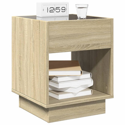 vidaXL Bedside Table with Infinity LED Sonoma Oak 40x40x50 cm 5