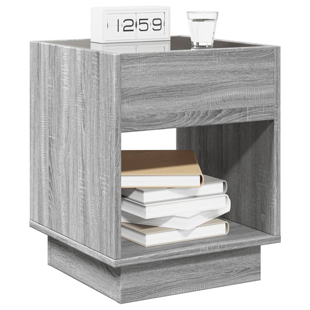 vidaXL Bedside Table with Infinity LED Grey Sonoma 40x40x50 cm 5
