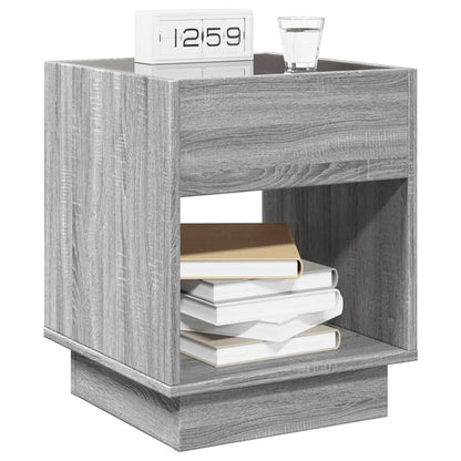 vidaXL Bedside Table with Infinity LED Grey Sonoma 40x40x50 cm 5