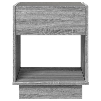 vidaXL Bedside Table with Infinity LED Grey Sonoma 40x40x50 cm 6
