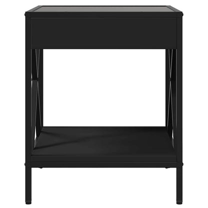 vidaXL Bedside Table with Infinity LED Black 40x40x49 cm 6