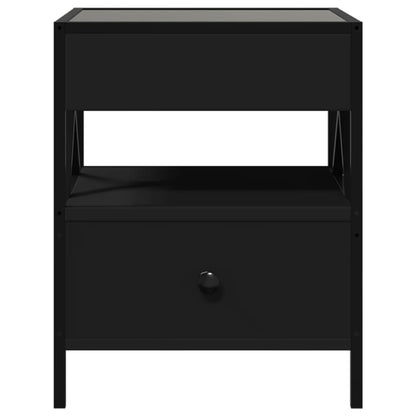 vidaXL Bedside Table with Infinity LED Black 40x40x51 cm 6