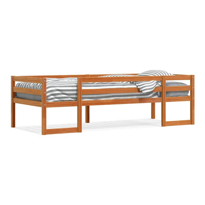 Kids' Bed Frame without Mattress Solid Wood Pine Wax brown 90 cm 200 cm