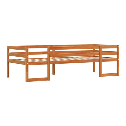 Kids' Bed Frame without Mattress Solid Wood Pine Wax brown 90 cm 200 cm
