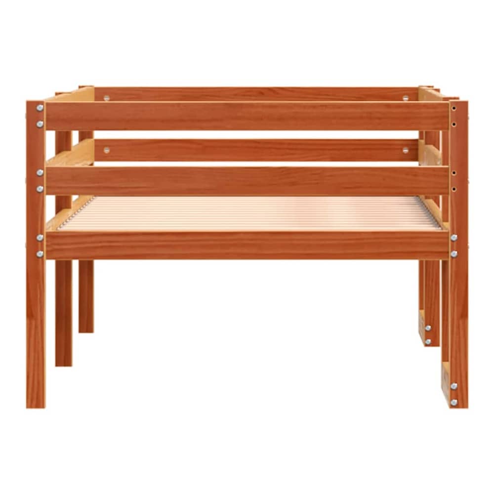 Kids' Bed Frame without Mattress Solid Wood Pine Wax brown 90 cm 200 cm