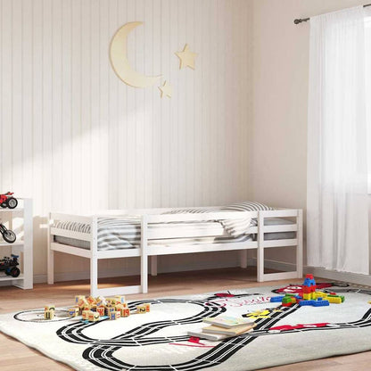 Kids' Bed Frame without Mattress Solid Wood Pine White 75 cm 190 cm