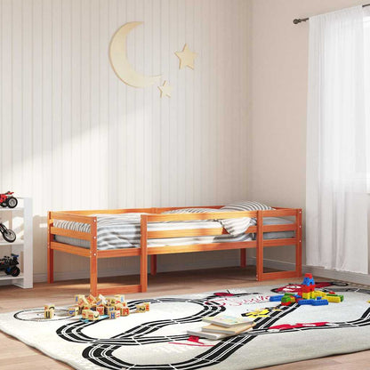 Kids Bed Frame without Mattress Solid Wood Pine Wax brown