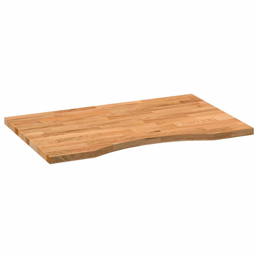 vidaXL Desk Top Light Brown 80x50x2.5 cm Solid Wood Oak Rectangular 4