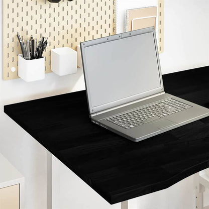 Desk Top 80x50x2.5 cm Solid Wood Oak Rectangular Dark Brown 80 cm