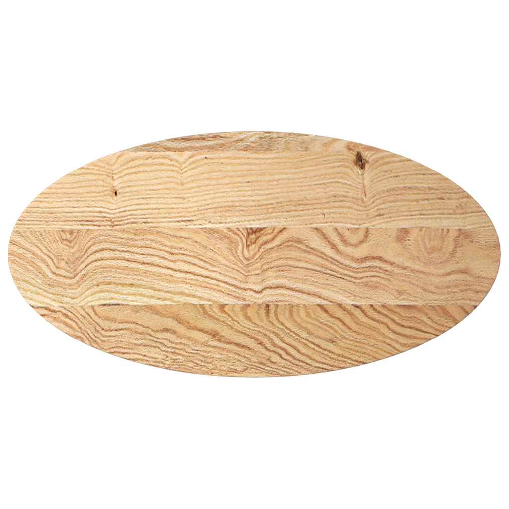 Table Top Solid Wood Oak Oval Height 2 cm Natural 100 cm 50 cm