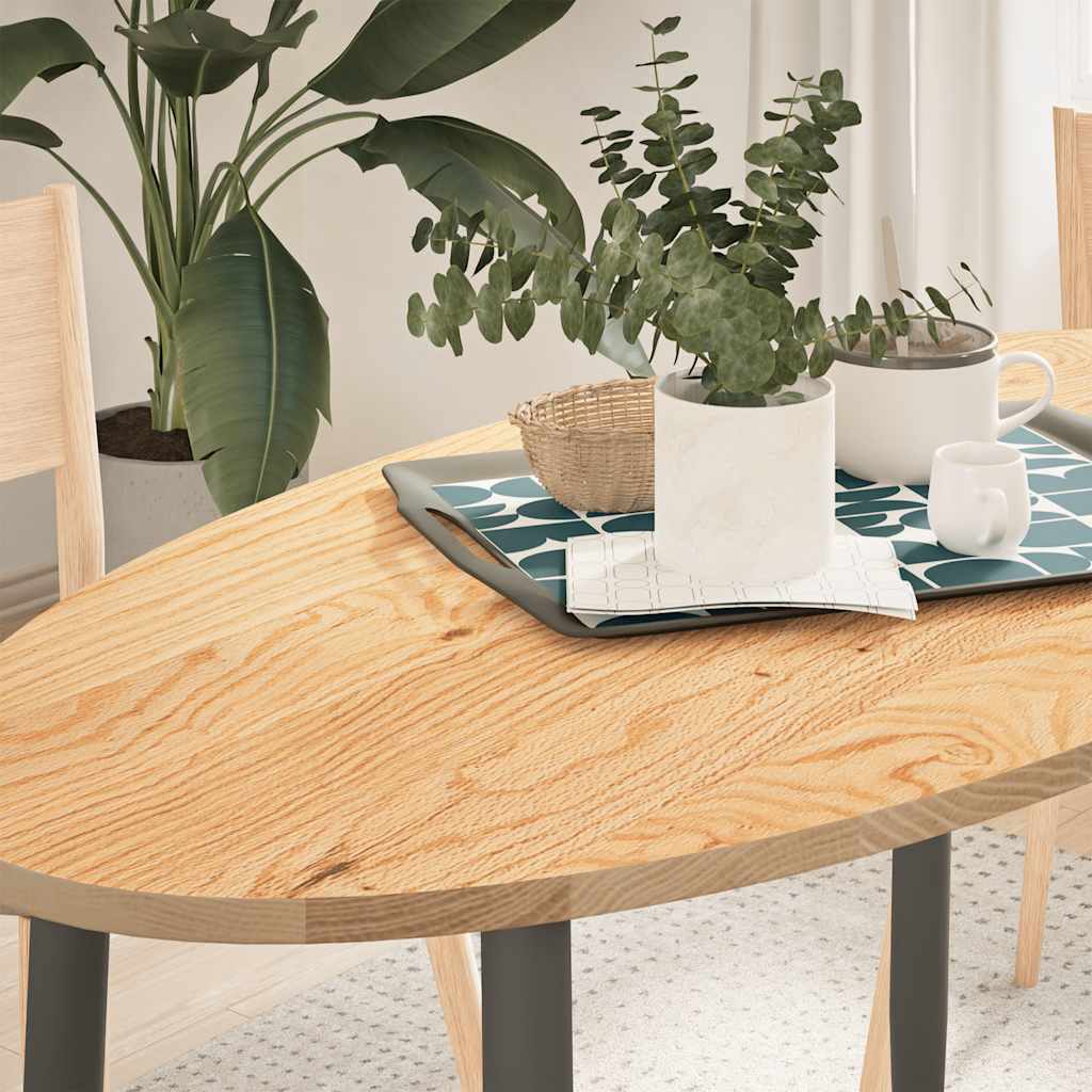 vidaXL Table Top Solid Wood Oak Oval Height 2 cm