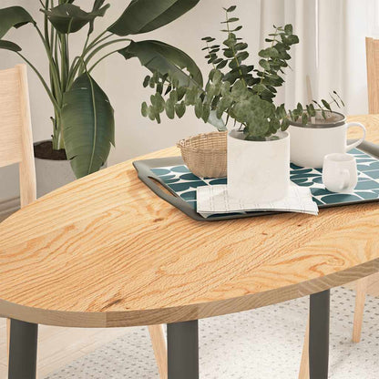 vidaXL Table Top Solid Wood Oak Oval Height 2 cm