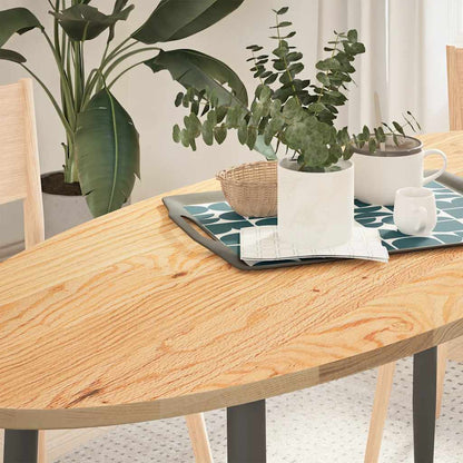 vidaXL Table Top Solid Wood Oak Oval Height 2 cm