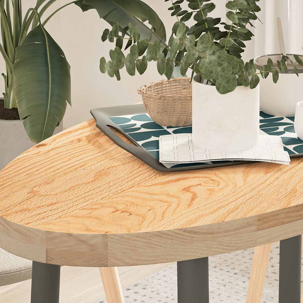 vidaXL Table Top Solid Wood Oak Oval Height 4 cm