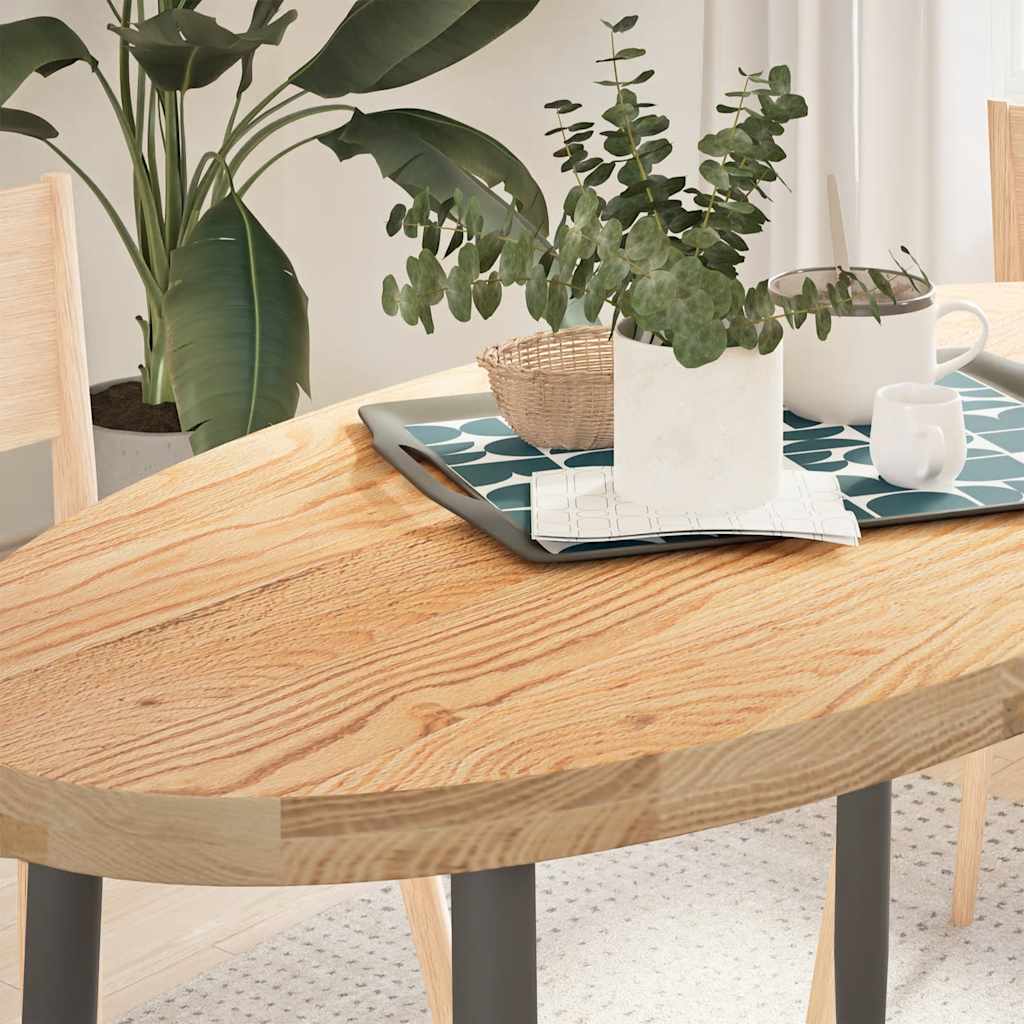 vidaXL Table Top Solid Wood Oak Oval Height 4 cm