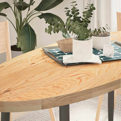 vidaXL Table Top Solid Wood Oak Oval Height 4 cm