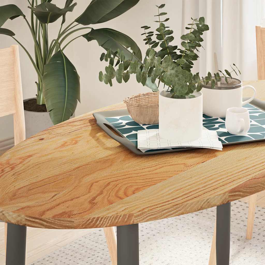 vidaXL Table Top Solid Wood Oak Oval Height 2 cm