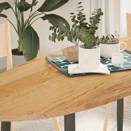vidaXL Table Top Solid Wood Oak Oval Height 2 cm