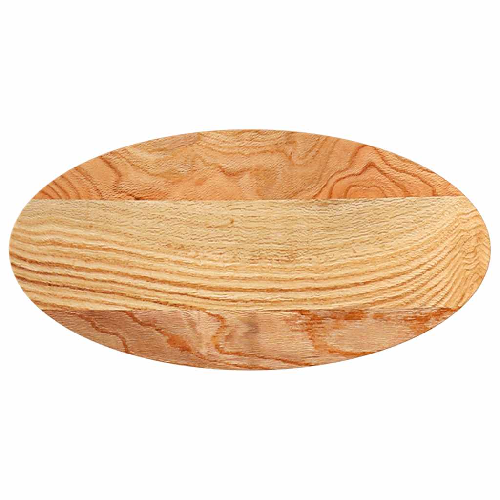 vidaXL Table Top Light Brown 80x40x4 cm Solid Wood Oak Oval 2