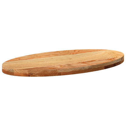 vidaXL Table Top Light Brown 80x40x4 cm Solid Wood Oak Oval 4