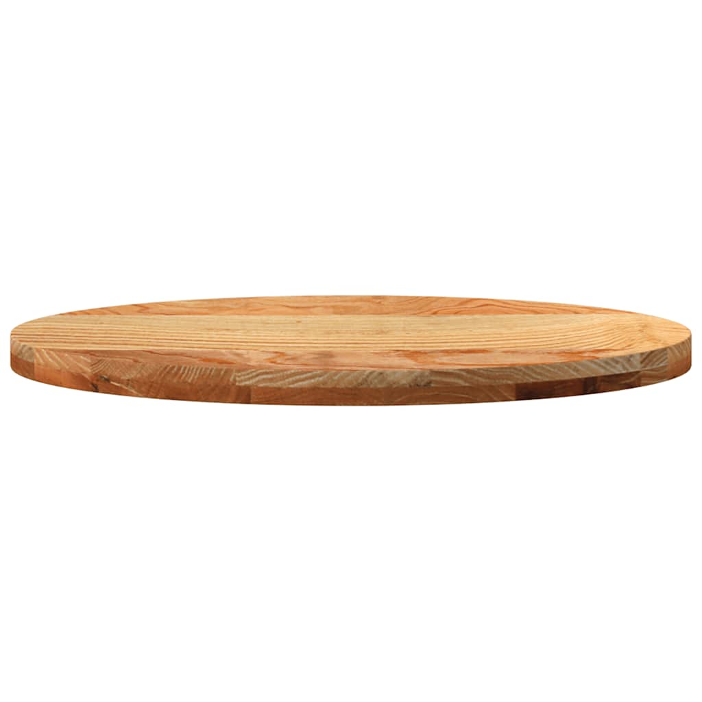 vidaXL Table Top Light Brown 80x40x4 cm Solid Wood Oak Oval 5