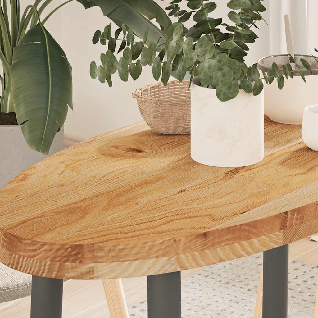 vidaXL Table Top Light Brown 80x40x4 cm Solid Wood Oak Oval 1