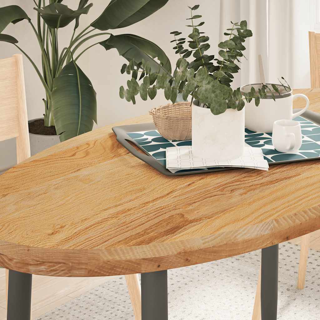 vidaXL Table Top Solid Wood Oak Oval Height 4 cm