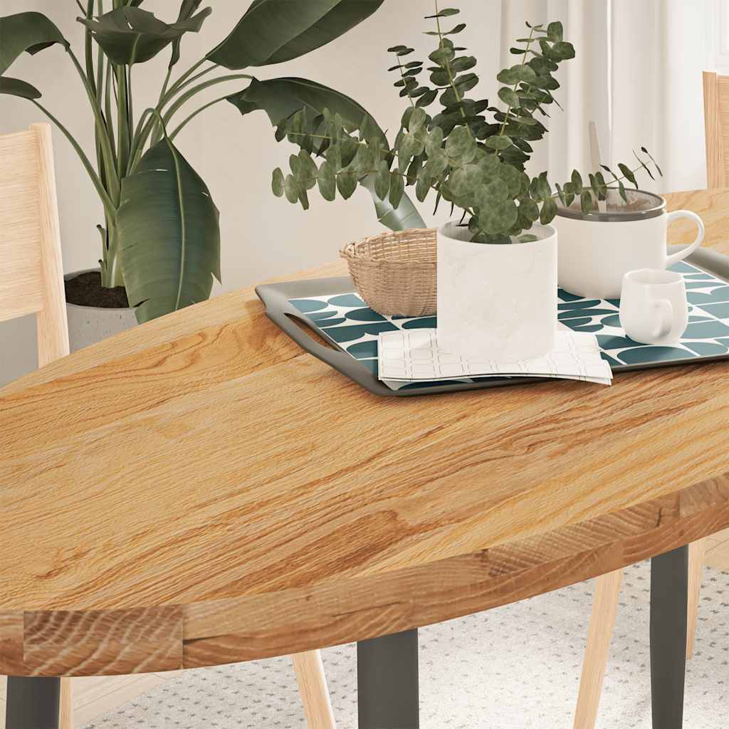 vidaXL Table Top Solid Wood Oak Oval Height 4 cm
