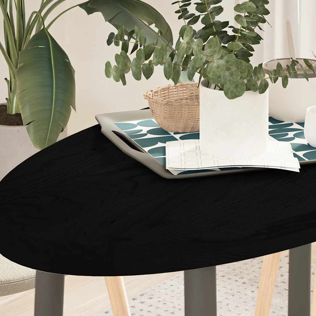 vidaXL Table Top Dark Brown 100x50x4 cm Solid Wood Oak Oval 1