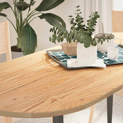 Table Top Solid Wood Oak Oval Height 2 cm Natural 140 cm 60 cm