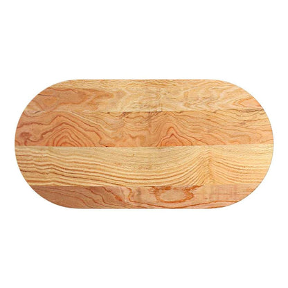 Table Top Solid Wood Oak Oval Height 2 cm Light brown 100 cm 50 cm