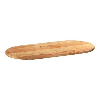 Table Top Solid Wood Oak Oval Height 2 cm Light brown 100 cm 50 cm
