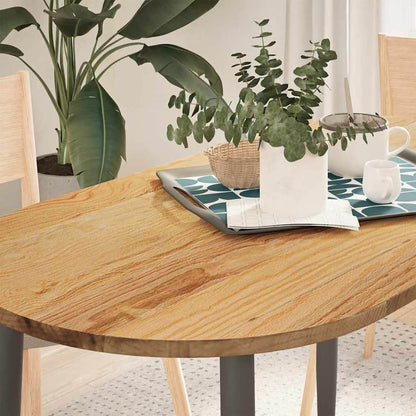 Table Top Solid Wood Oak Oval Height 2 cm Light brown 120 cm 60 cm