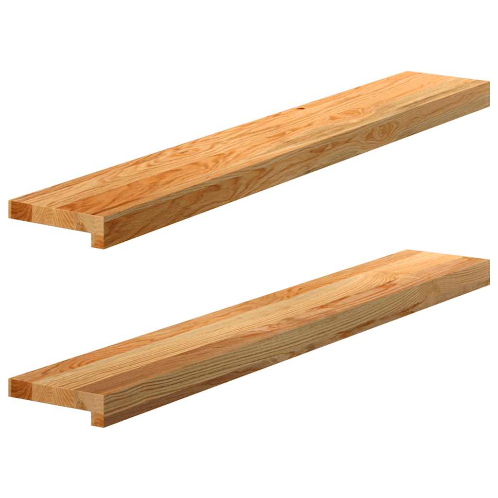 vidaXL Window Sills 2 pcs Light Brown 100x15x2 cm Solid Wood Oak 1