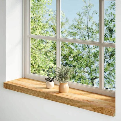 vidaXL Window Sills 2 pcs Solid Wood Oak Depth 20 cm Light Brown