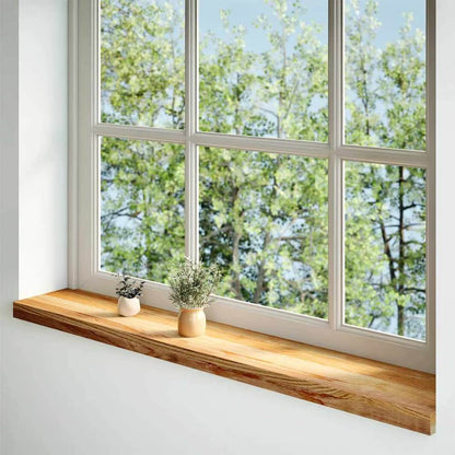 vidaXL Window Sills 2 pcs Solid Wood Oak Depth 20 cm Light Brown