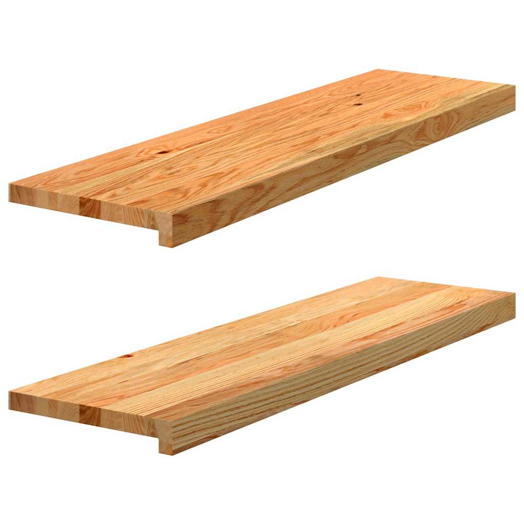 Window Sills 2 pcs Solid Wood Oak Depth 25 cm Light brown 90 cm