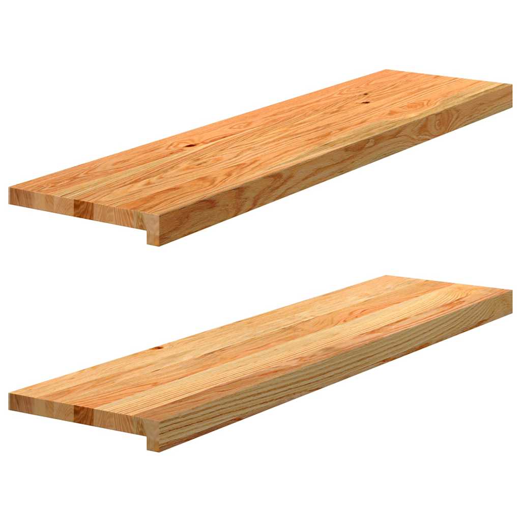 vidaXL Window Sills 2 pcs Light Brown 100x25x2 cm Solid Wood Oak 1