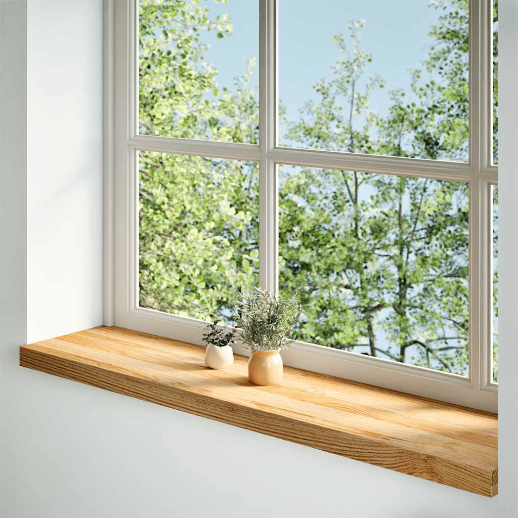 vidaXL Window Sills 2 pcs Solid Wood Oak Depth 25 cm Light Brown