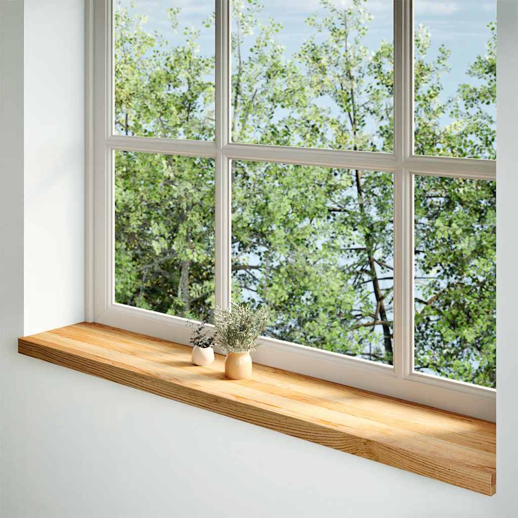 vidaXL Window Sills 2 pcs Solid Wood Oak Depth 25 cm Light Brown