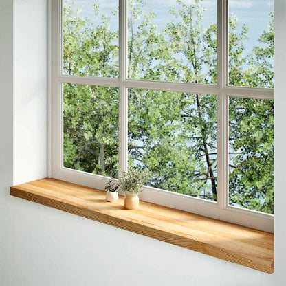 vidaXL Window Sills 2 pcs Solid Wood Oak Depth 25 cm Light Brown