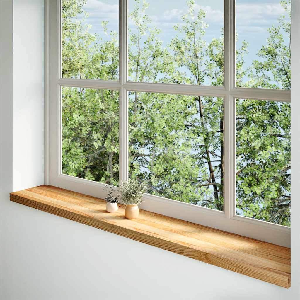 vidaXL Window Sills 2 pcs Solid Wood Oak Depth 25 cm Light Brown