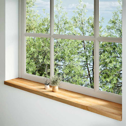 vidaXL Window Sills 2 pcs Solid Wood Oak Depth 25 cm Light Brown
